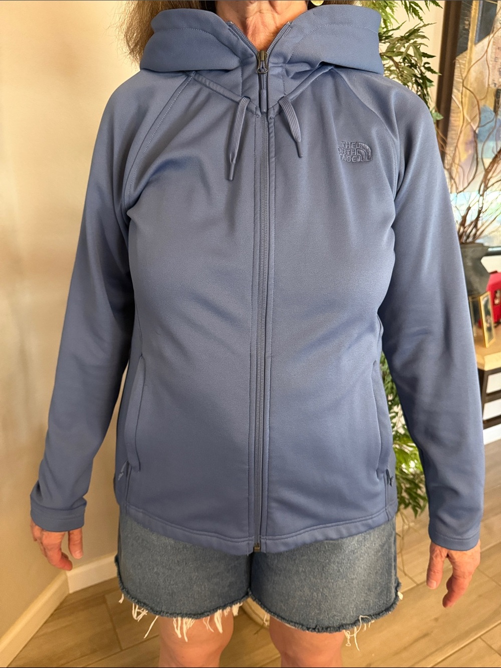 The North Face Women's Dusty Blue Full-Zip Hooded Sweatshirt